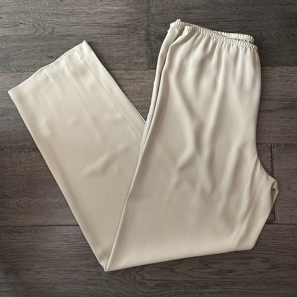 Eileen Fisher beige silk pants